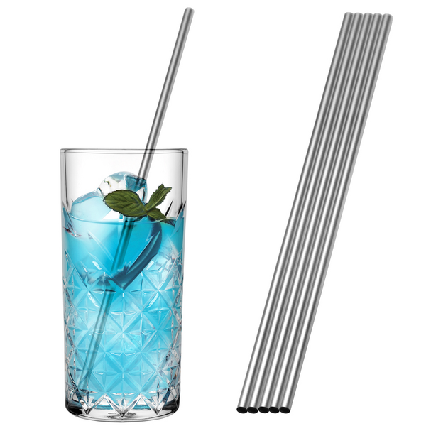 (50 bucăți) paie de băut din oțel inoxidabil - 5 x 200 mm - drepte