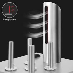 Professional Glass Polisher & Dryer – 5 removable rollers - ≈330 glasses/h - hot-air drying - stainless steel