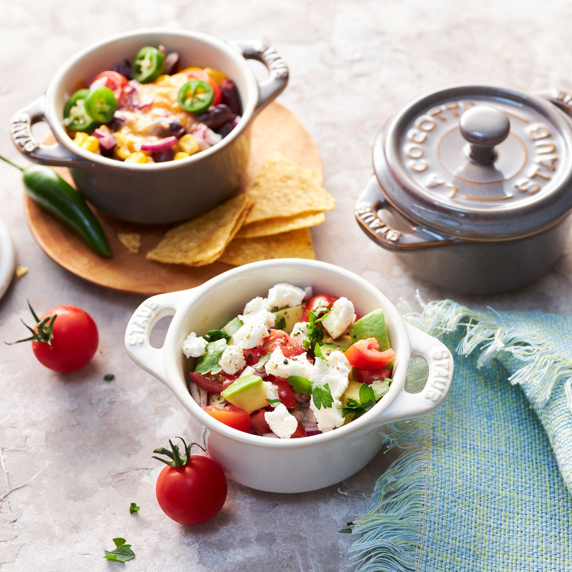 STAUB | CERAMIQUE - Set de cocottes - 4 pièces - Ø 100mm - Céramique - Ivoire-Blanc