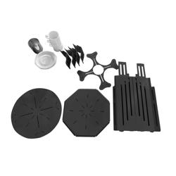 Distributeur de tasses et de soucoupes - rotatif - Noir - Acier inoxydable