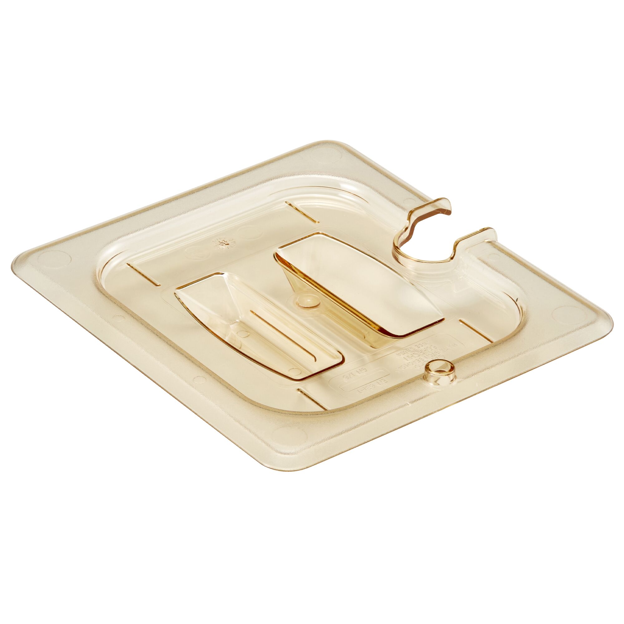 (6 pièces) CAMBRO | H-PAN™ – Couvercles GN résistants à la chaleur 1/6 – avec encoche et poignée – Ambre         