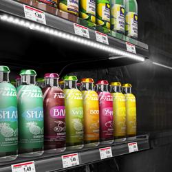 Supermarket-Zidna rashladna vitrina - 1002 mm - 440 l - s 2 dvostruko ostakljenim krilnim vratima & 4 policama - crna