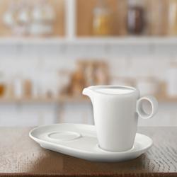 (1 pcs) LUX | Maastricht - Milk jug - 150ml - Porcelain - Ivory - CE‑stamped; Microwave and oven safe; Heat resistant up to 300°C