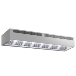 Commercial Extraction Canopy - Wall-Mounted - 4000mm - without Motor (for External Fan) - with Grease Filters - Induction Series