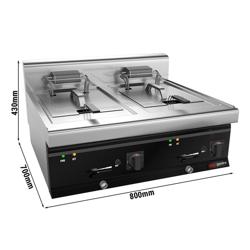 Sähköinen kaksinkertainen friteerauskone - 10+10 L - 18 kW	