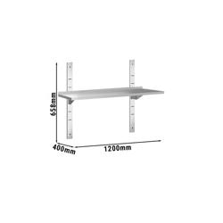 Étagère murale PREMIUM - 1200 x 400 mm - avec 1 niveau