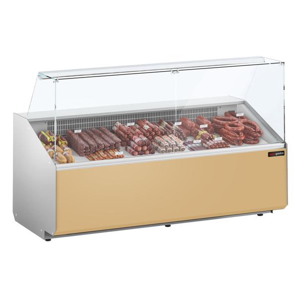 Soğuk Teşhir Dolabı - 2506x979mm - 4 kapılı - düz camlı panorama ön cam - dijital termostat - ön panel bej