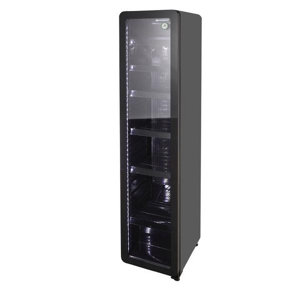 GASTRO-COOL | Vitrine réfrigérée à boissons - 212 litres - étroit - avec 1 porte en verre - Noir