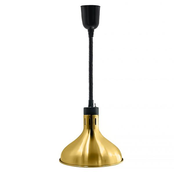 Lampa do podgrzewania potraw wisząca - 275W - Ø 290mm - stożkowa - regulowana wysokość - złota