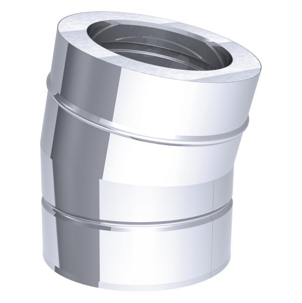 Stainless Steel Twin-Wall 15° Flue Elbow