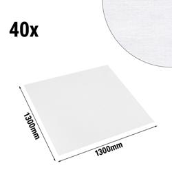 (40 st) Damast duk Tessin Atlas - 130 x 130 cm - vit