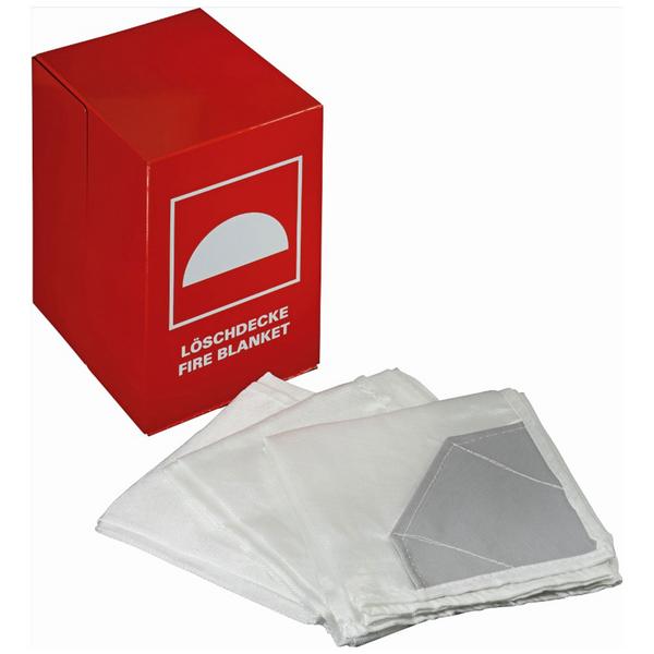 (2 pieces) Fibreglass Fire Blanket with Galvanised Steel Wall-Mounted Case – White