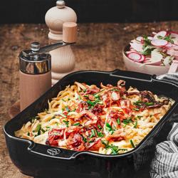 (6 pieces) PEUGEOT | Appolia Rectangular Ceramic Casserole Dish – Satin Black - 22 cm - 0.85 L