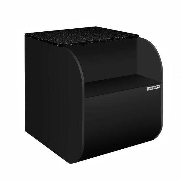 Kassapöytä - 800mm - musta etupaneeli - mustaa graniittia	