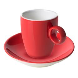 (6 piezas) BART COLOUR CAFE - Taza para café espresso - 65ml - Rojo