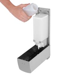 AIR-WOLF | Distributeur de savon et de désinfectant avec bouton-poussoir - 1200ml - inox 