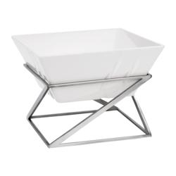 Présentoir buffet / étagère - chromé - incl. 1 bol en mélamine - rectangulaire