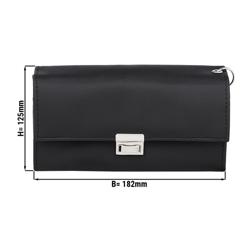 KARLOWSKY | Waiter Wallet – Leather - Black - 18.2 × 12.5 cm - 6 Note Pockets - Integrated Chain & Carabiner