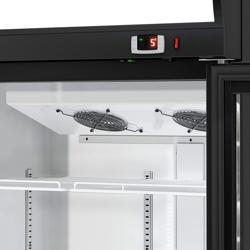 Frigo per bibite - 880 litri - con 2 porte in vetro e display pubblicitario