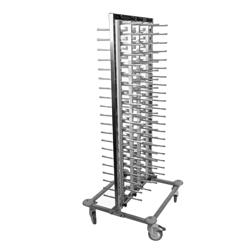 Cărucior pentru farfurii dublu (2 coloane) - până la 80 farfurii - Ø 16-32 cm - pe roți