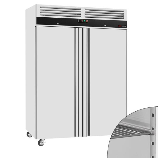 Vrieskast RVS ECO - GN 1/1 - GN 2/1 - 1480mm - 960liter - tot -22°C tot -18°C - met 2 deuren - geforceerde koeling, automatische ontdooiing & slot - Zwart