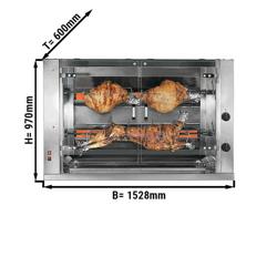 Parrilla de gas para cordero / cochinillo con 2 pinchos