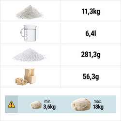 دستگاه ورز خمیر - 22 لیتر / 18 کیلوگرم - دو سرعته - با دیگ ثابت - عملکرد تایمری