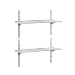 Étagère murale ECO en inox - 1500 × 300 mm - avec 2 étages