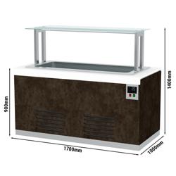 Commercial Refrigerated Buffet Counter with Cooling Well 1700 mm – +2 to +10 °C – 4x GN 1/1 – LED Sneeze Guard