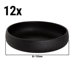 (12 pcs) Dessert Bowl - Universe - Porcelain - round - Ø 155mm - Black