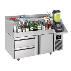 Bár/italhűtőasztal - 1,2 x 0,6 m - 150 liter - 1 ajtóval, 1 fiókkal 1/2 és polcokkal