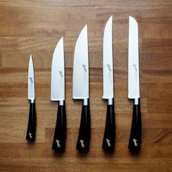 BERKEL | ELEGANCE - Ceppo di coltelli con 5 coltelli - pelle nera