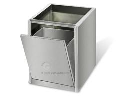 Cubo de basura de acero inoxidable - 0,4 m - módulo de subestructura para el banco de trabajo 800 de profundidad