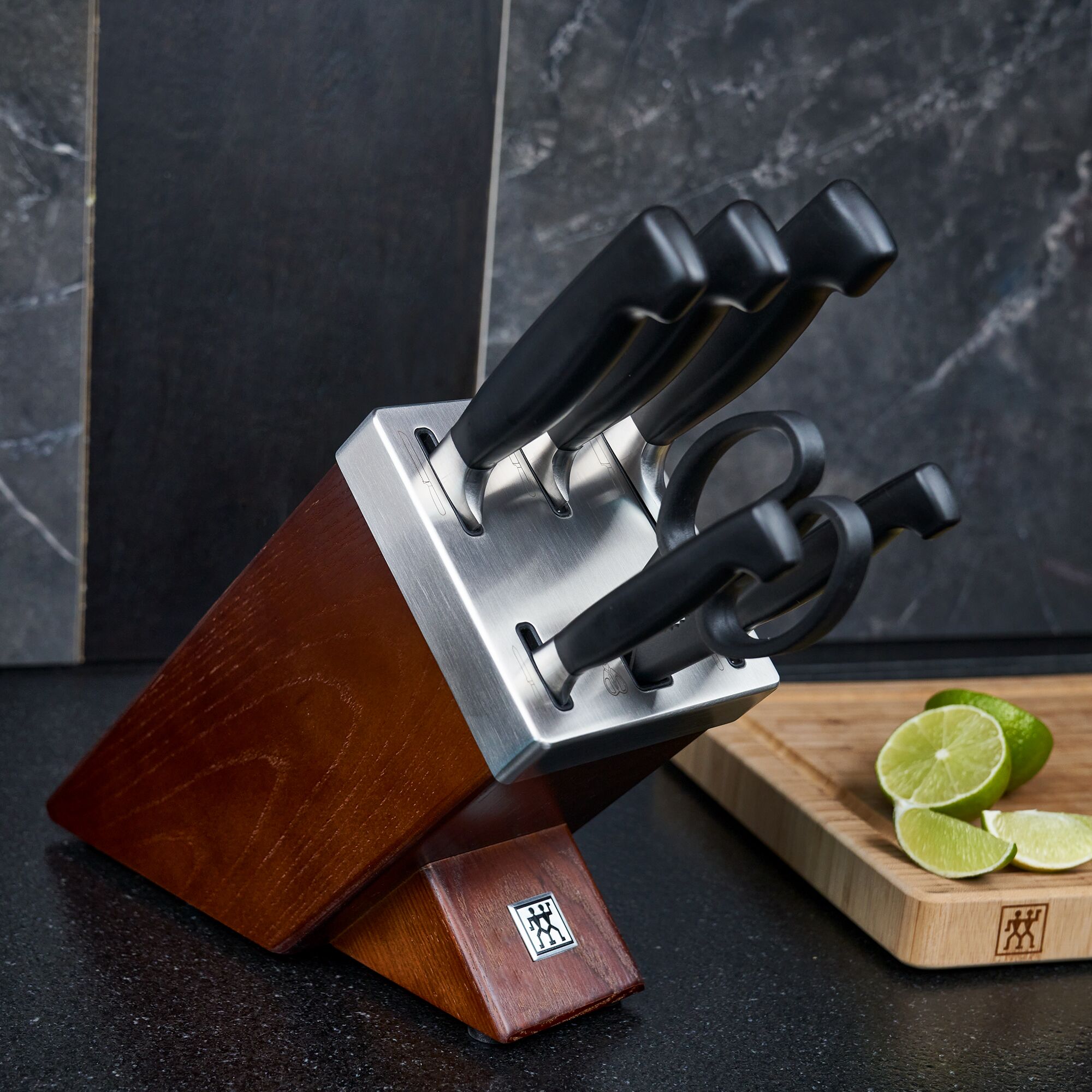 ZWILLING | VIER STERNE SharpBlock - Bloc de couteaux auto-aiguisant - 7 pièces - Marron