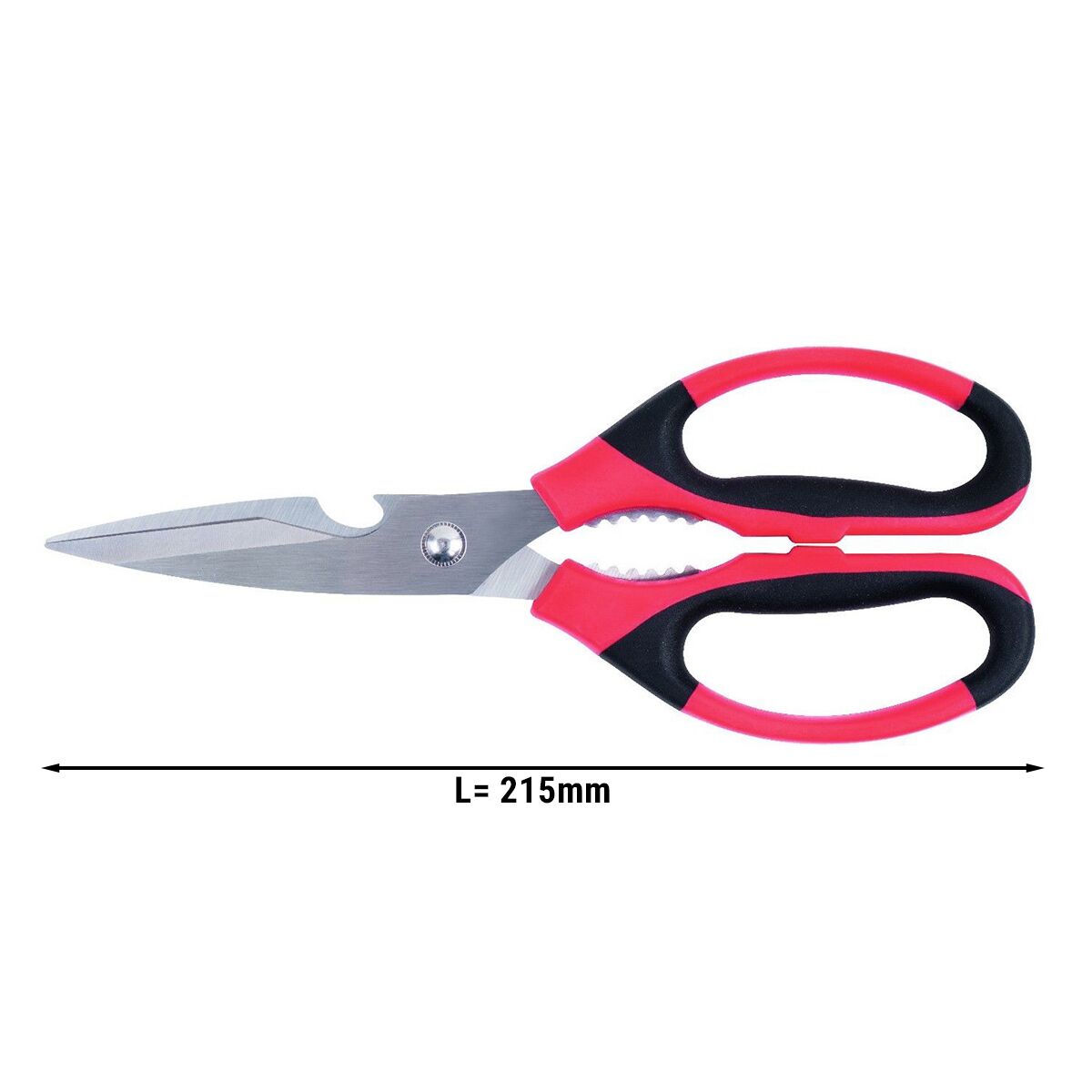 Ciseaux de cuisine - 249mm - Acier inoxydable - avec ouvre-bouteilles