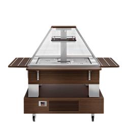 Barra de ensaladas buffet frío - 1,6 m - para 4x GN 1/1