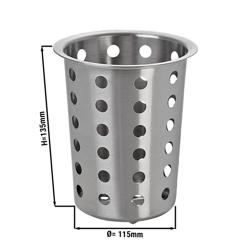 Portaposate cilindrico - forato - Ø115mm - Altezza: 135mm - acciaio inox