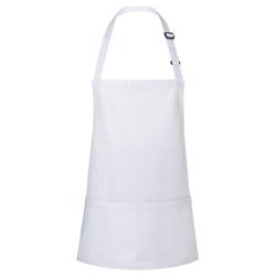 KARLOWSKY | Basic Short Bib Apron – White - 75×60 cm - Adjustable neck strap