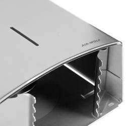 AIR-WOLF | Distributore di carta in rotoli Duplex - per 3 rotoli domestici o 1 rotolo grande - acciaio inox