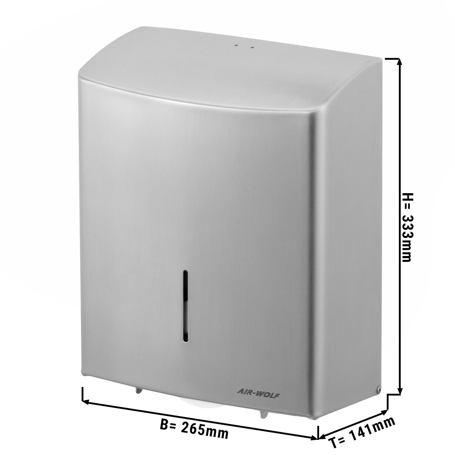 AIR-WOLF | Distributeur de serviettes en papier duplex - pour 3 rouleaux ménagers ou 1 grand rouleau - inox 