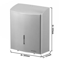 AIR-WOLF | Distributeur de serviettes en papier duplex - pour 3 rouleaux ménagers ou 1 grand rouleau - inox