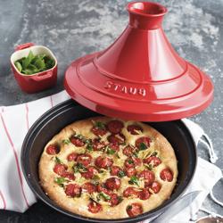 STAUB | Cast Iron Tajine – Ø 28 cm - Cherry Red - Matte Black Interior, Oven to 240°C