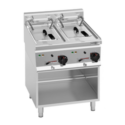 Friteuză electrică dublă de 10+10 litri cu cadru de bază