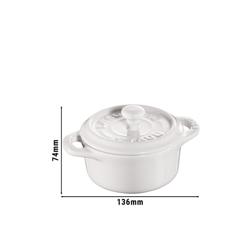 STAUB | CERAMIQUE - طنجرة كوكوت صغيرة - بقطر 100 مم - دائرية - سيراميك - أبيض ناصع