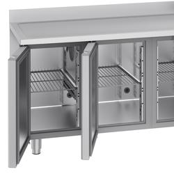 Chladicí stůl PREMIUM - 1900x700x910 mm - 420 l - s 3 dveřmi - s 1 mísami - se zadním lemem