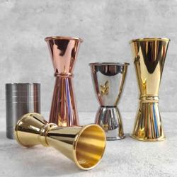 (6 pcs) Jigger double - acier inoxydable - 2cl/4cl (20/40 ml) - graduations intérieures gravées