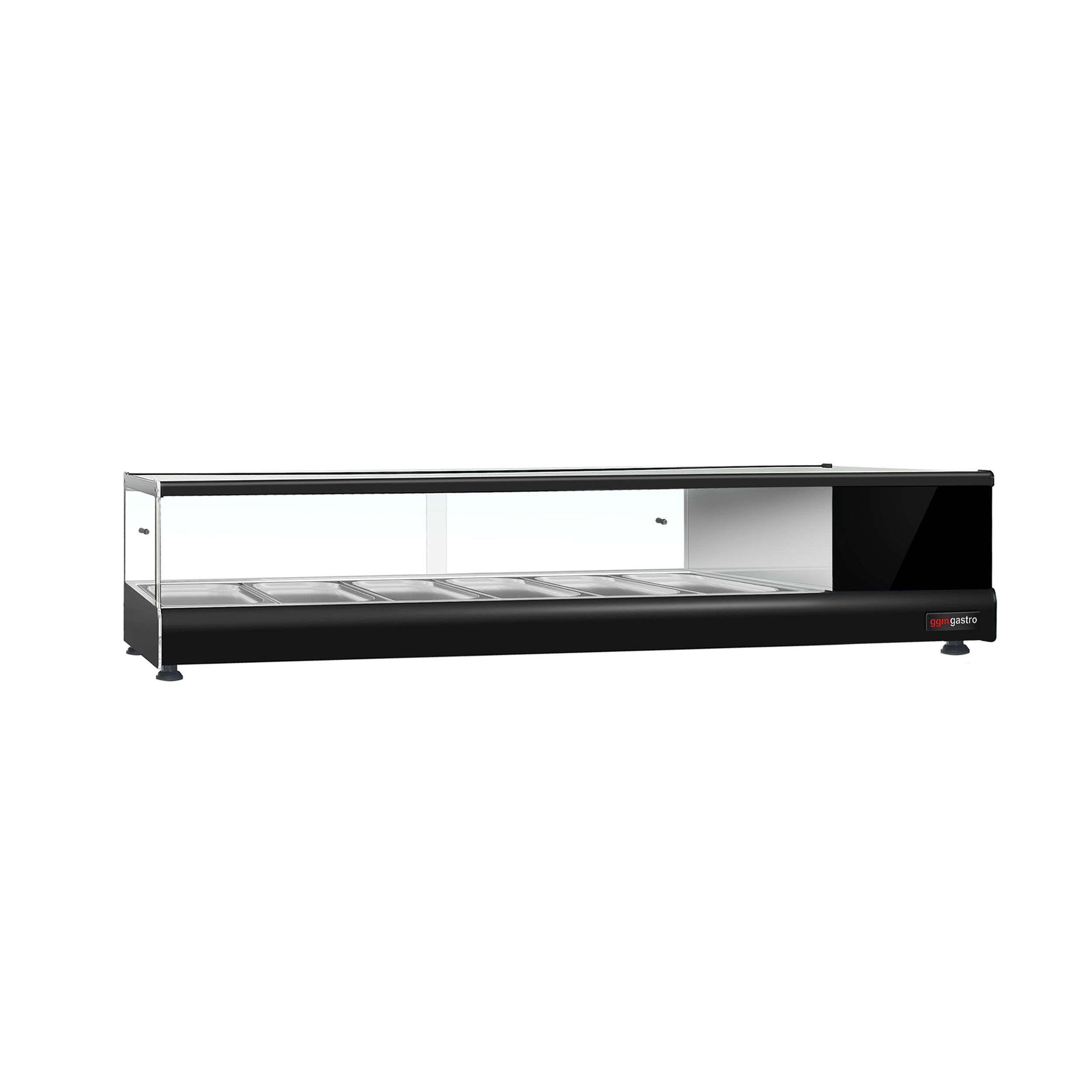 Vitrine à tapas réfrigérée PREMIUM - 1376x405mm - 6x GN 1/3 - Noir
