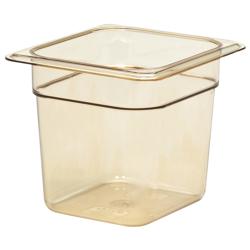 (6 stuks) CAMBRO | H-PAN™ - Hittebestendige Gastronormbak 1/6 - Amber - Hoogte: 150mm