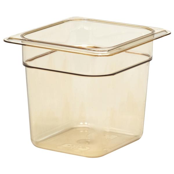 (6 pièces) CAMBRO | H-PAN™ - Conteneurs GN 1/6 résistants à la chaleur - Ambre - Hauteur : 150 mm
