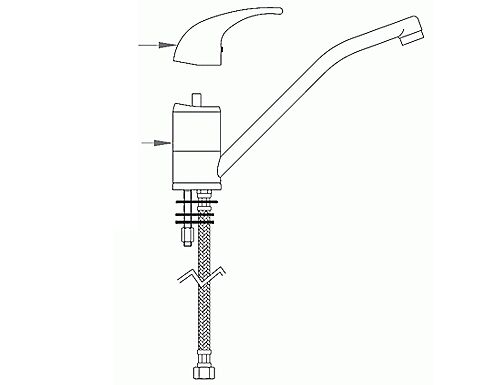 Mitigeur monotrou 2000 - basse pression - avec bec pivotant & mitigeur monocommande